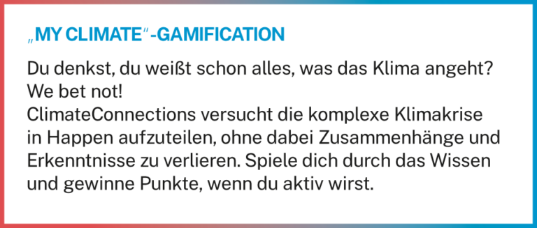 Gamification ClimateConnections als Spiel